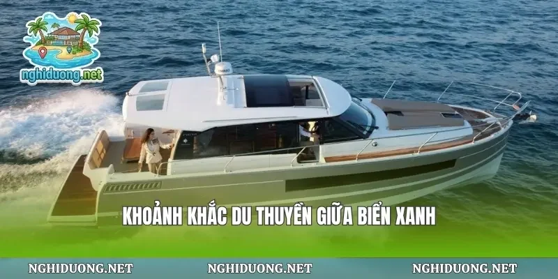 Khoảnh khắc du thuyền giữa biển xanh