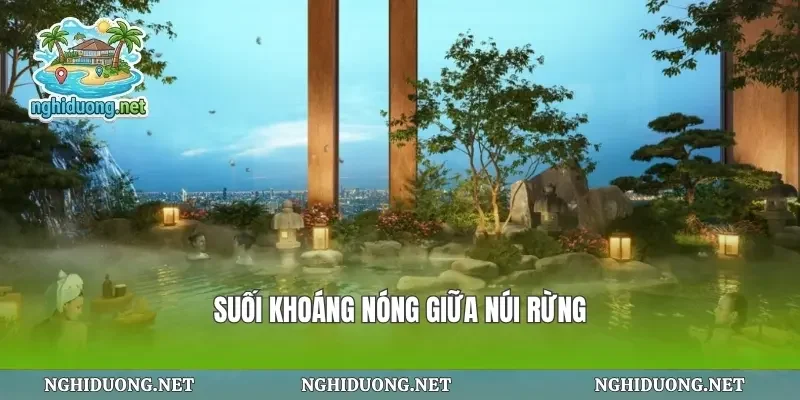 Suối khoáng nóng giữa núi rừng